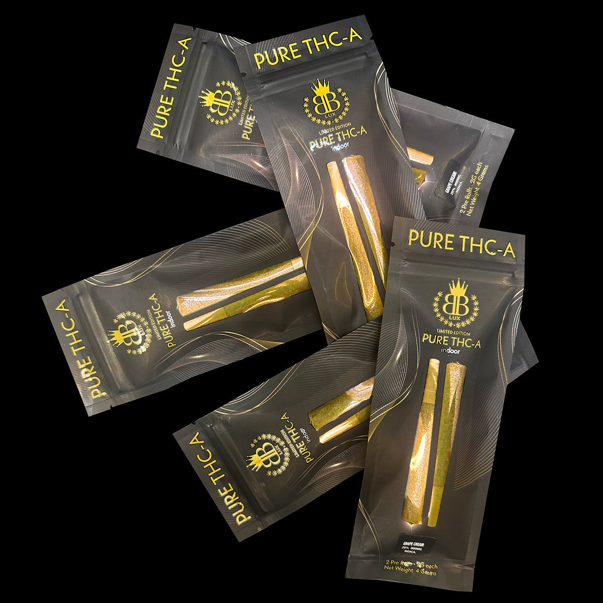 2 PACK - LUX • 4 GRAMS INDOOR THCa  FLOWER PRE ROLLS